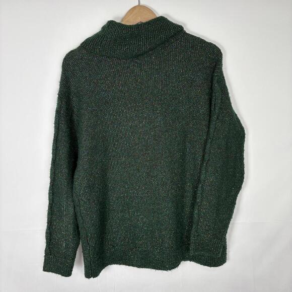 Charter Club Green Metallic Glitter Cable Knit Sweater Size: L - Picture 2 of 7